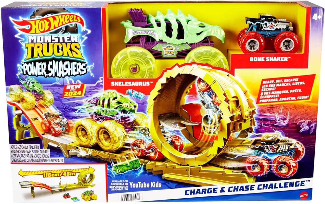 Трек Hot Wheels Power Smashers Monster Trucks Заряджай і переслідуй Ультра гонки (HXT05)