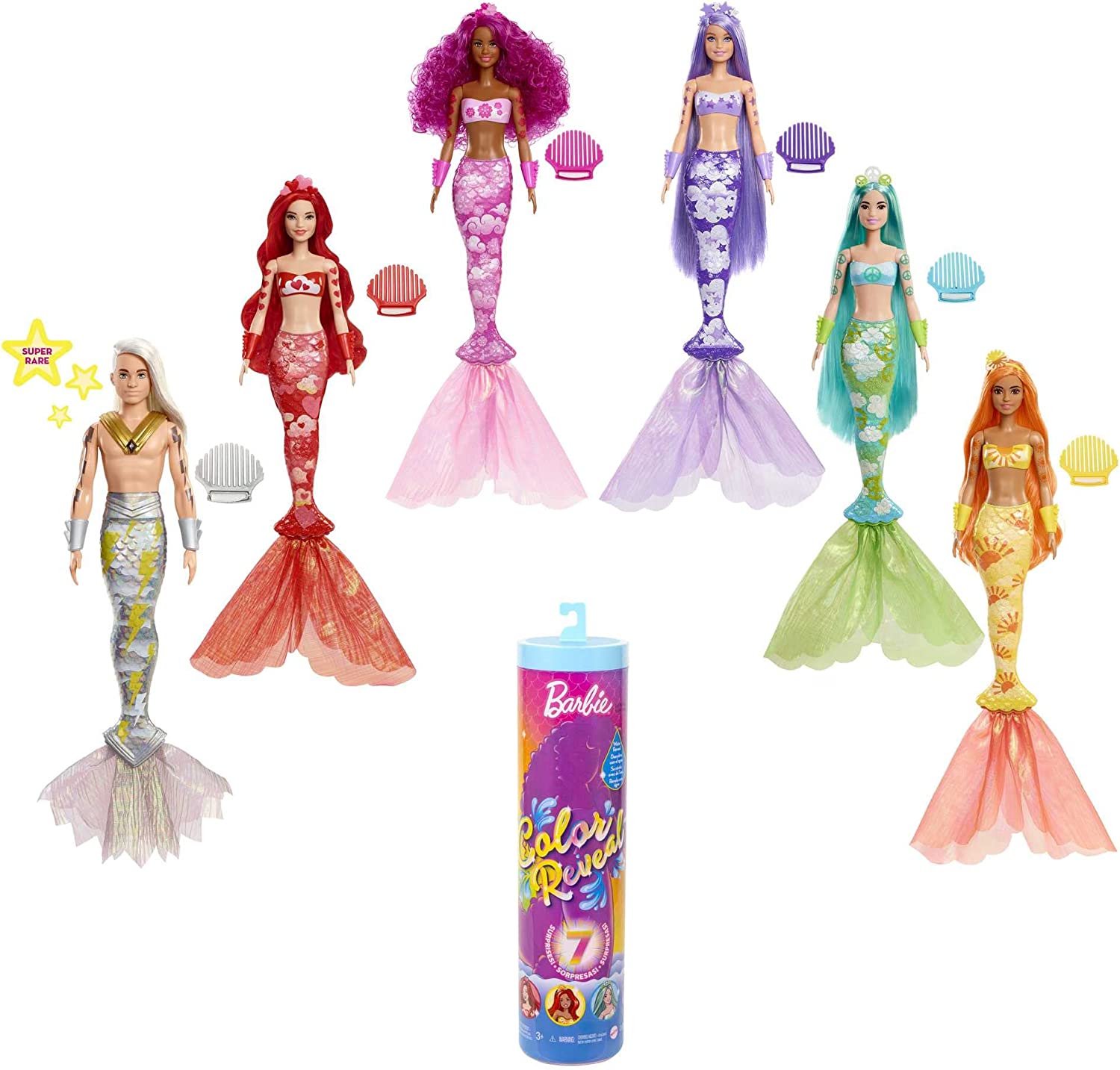 Кукла Барби Колор Ревил Русалка Сюрприз Barbie Color Reveal Mermaid (HCC46)