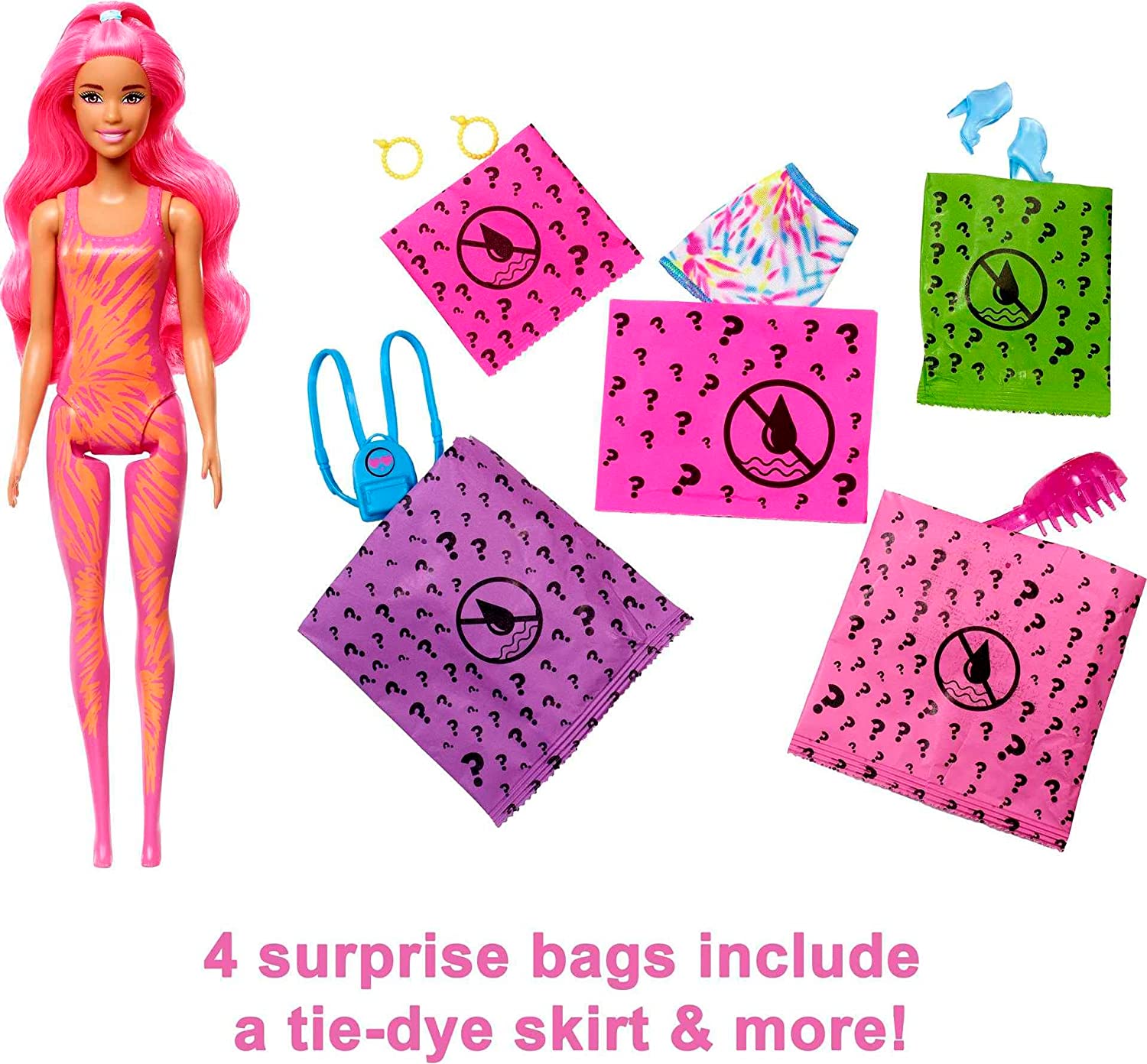 Кукла Барби Неон Колор Ревил Сюрприз Barbie Color Reveal Neon Tie-Dye Series (HCC67) - Зображення 4