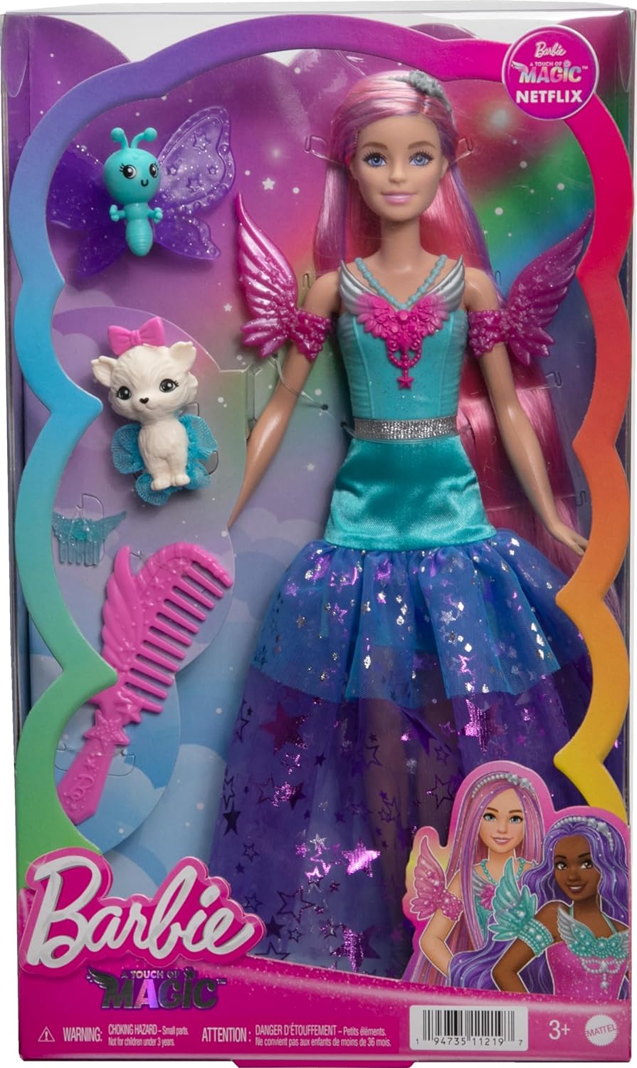 Кукла Barbie Malibu Doll with Two Fairytale Pets and Fantasy Dress, Barbie A Touch of Magic Барби Малибу с двумя сказочными домашними животными и фантазийным платьем (HLC32) 6 Кукла Barbie Malibu Doll with Two Fairytale Pets and Fantasy Dress, Barbie A Touch of Magic Барби Малибу с двумя сказочными домашними животными и фантазийным платьем (HLC32) - Зображення 6