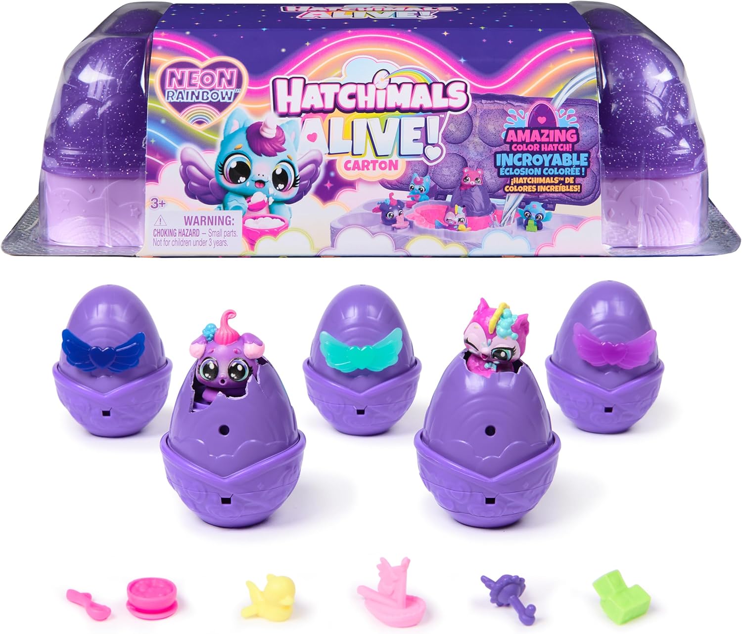 Ігровий набір Hatchimals Alive Rainbow Splash Egg Carton Лоток Хетчімалс Алайв з 5 мініфігурками (6072615)