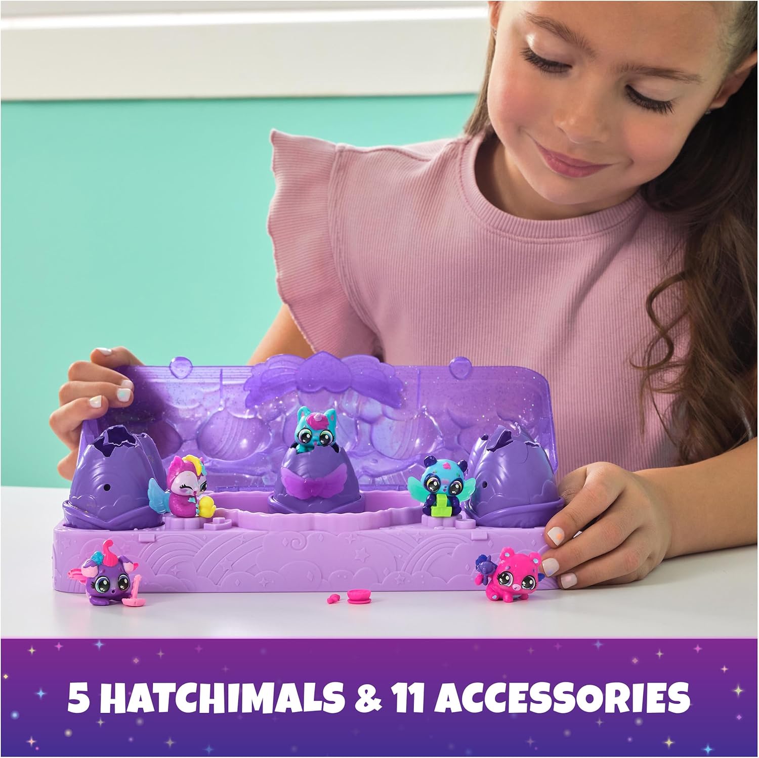 Ігровий набір Hatchimals Alive Rainbow Splash Egg Carton Лоток Хетчімалс Алайв з 5 мініфігурками (6072615) - Зображення 6