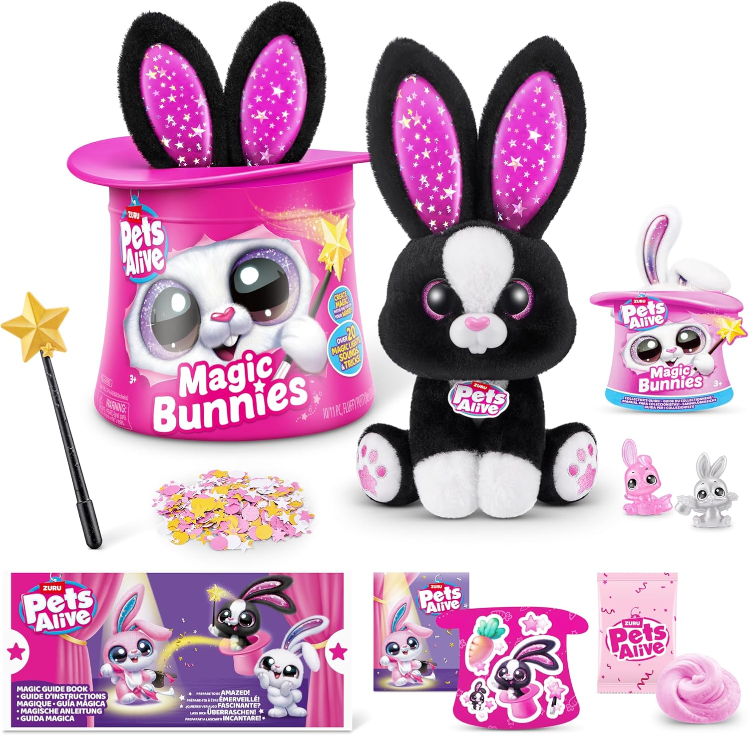 Інтерактивна іграшка Zuru Pets Alive Magic Bunnies Sootie Кролик Чарівник Чорний (9549D) - Зображення 2