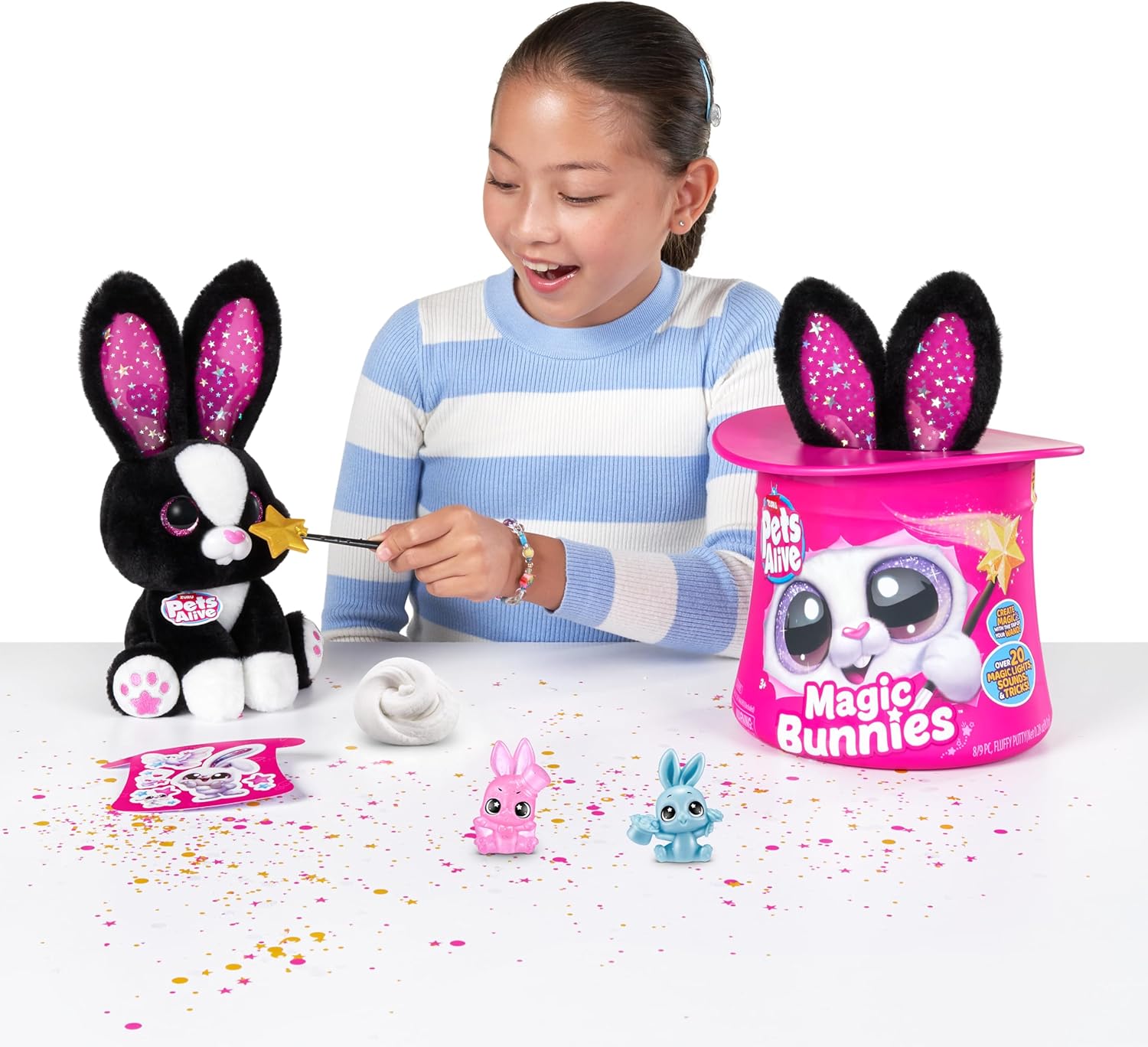 Інтерактивна іграшка Zuru Pets Alive Magic Bunnies Sootie Кролик Чарівник Чорний (9549D) - Зображення 3