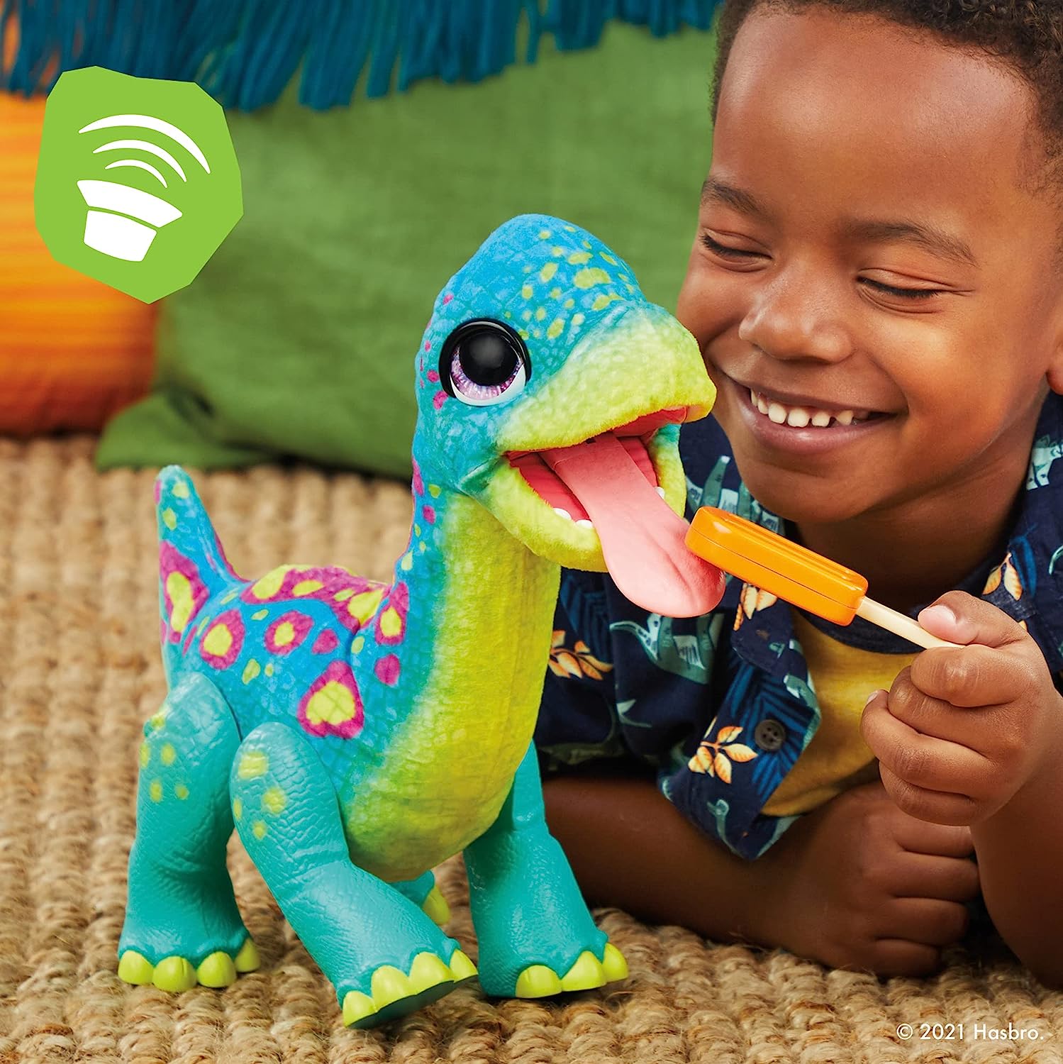 Интерактивный динозавр Сэм FurReal Friends Dinosaur Snackin Sam The Bronto Hasbro (F1739) - Зображення 6