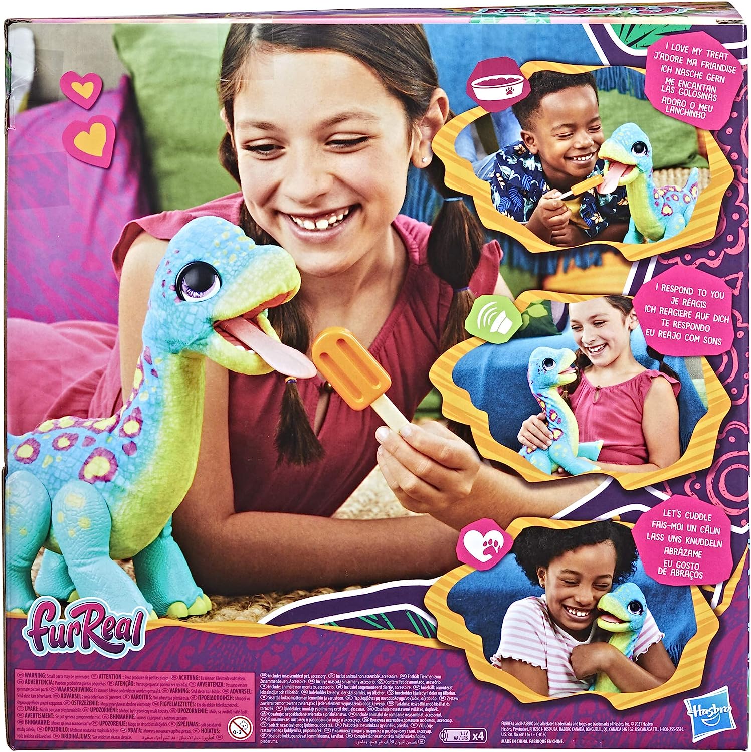 Интерактивный динозавр Сэм FurReal Friends Dinosaur Snackin Sam The Bronto Hasbro (F1739) - Зображення 3