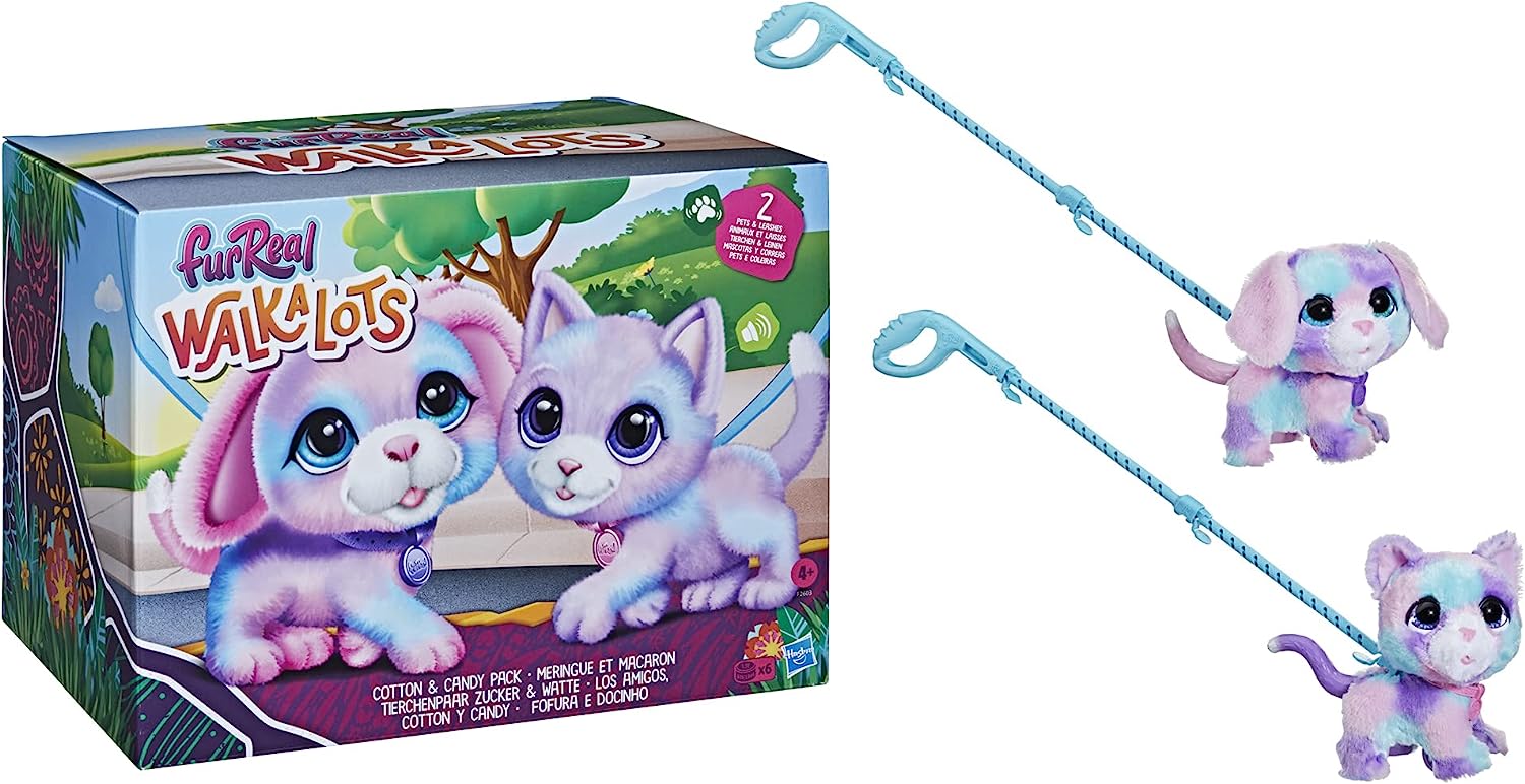 Інтерактивна іграшка FurReal Walkalots Big Wags Cotton and Candy Hasbro щеня та кошеня на повідку (‎F2603) - Зображення 3