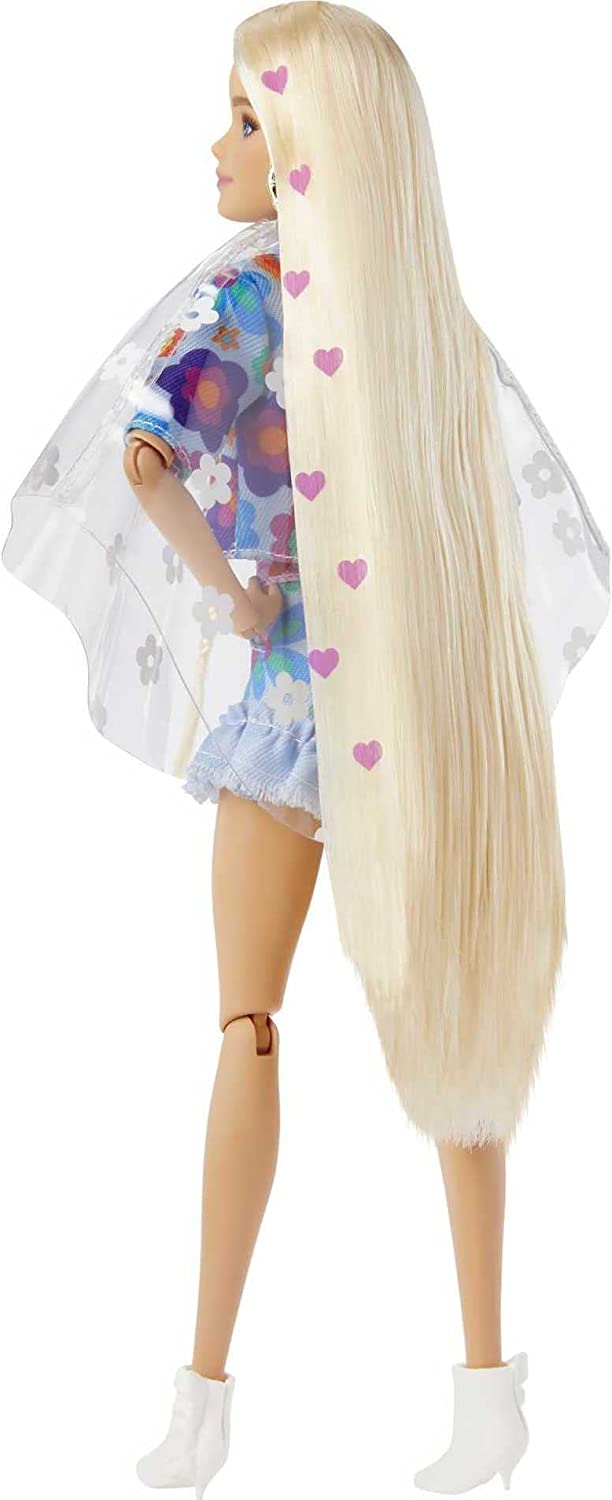 Кукла Барби Экстра блондинка с кроликом Barbie Extra Fashion Doll with Blonde Hair and Floral Outfit Pet Bunny (HDJ45) - Зображення 3