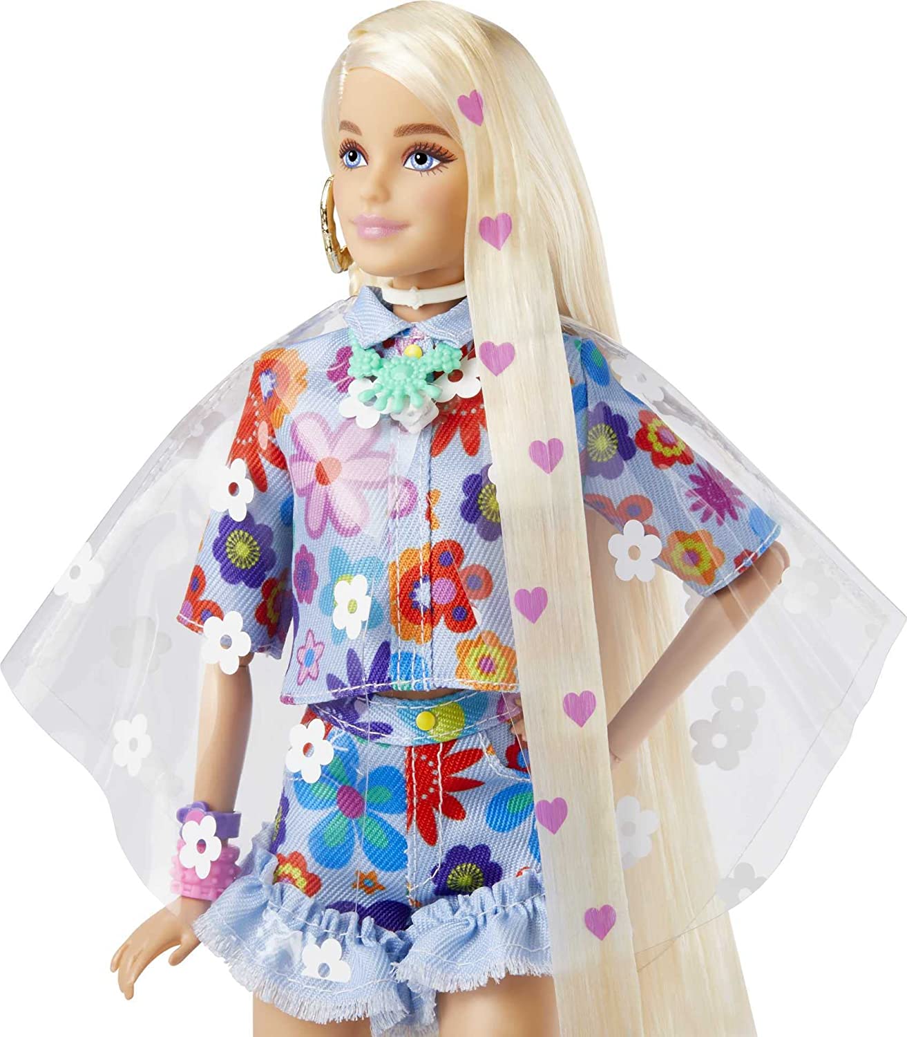 Кукла Барби Экстра блондинка с кроликом Barbie Extra Fashion Doll with Blonde Hair and Floral Outfit Pet Bunny (HDJ45) - Зображення 5