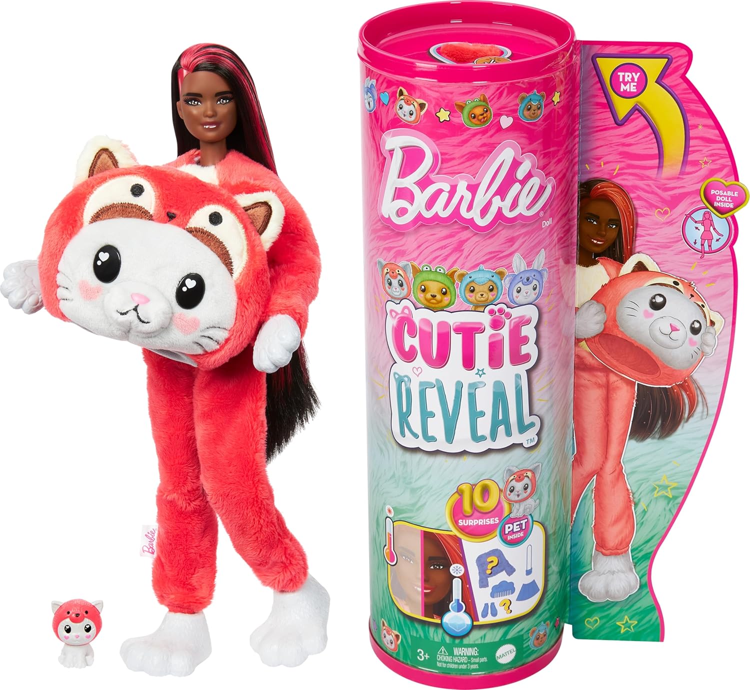 Кукла Барби Котенок в костюме красной панды Barbie Cutie Reveal Kitten as Red Panda in Costume (HRK23) 1 Кукла Барби Котенок в костюме красной панды Barbie Cutie Reveal Kitten as Red Panda in Costume (HRK23)