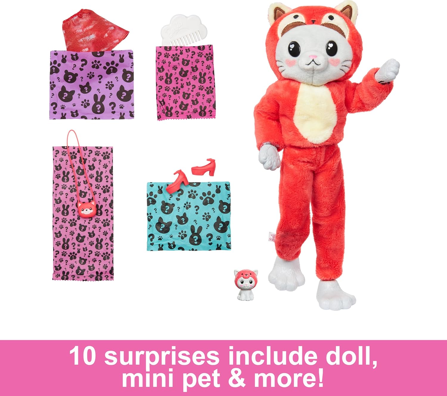 Кукла Барби Котенок в костюме красной панды Barbie Cutie Reveal Kitten as Red Panda in Costume (HRK23) 2 Кукла Барби Котенок в костюме красной панды Barbie Cutie Reveal Kitten as Red Panda in Costume (HRK23) - Зображення 2