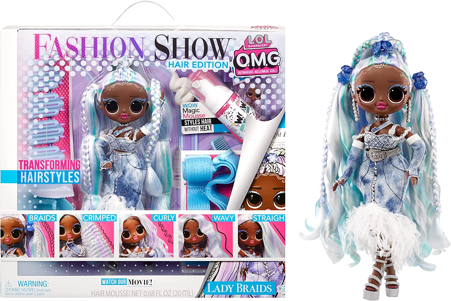 Кукла LOL Surprise! OMG Fashion Show Hair Edition Lady Braids ЛОЛ Леди Брейдс (584285) - Зображення 6