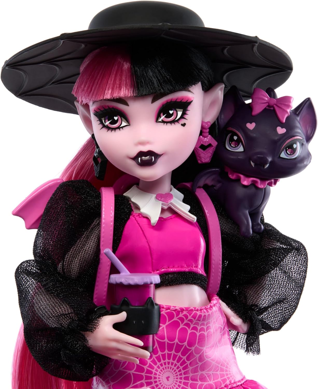 Кукла Monster High Draculaura Bat-Cat Монстер Хай Дракулаура с питомцем Бэт-Котом Графом Фабьюлосом (HRP64) 2 Кукла Monster High Draculaura Bat-Cat Монстер Хай Дракулаура с питомцем Бэт-Котом Графом Фабьюлосом (HRP64) - Зображення 2