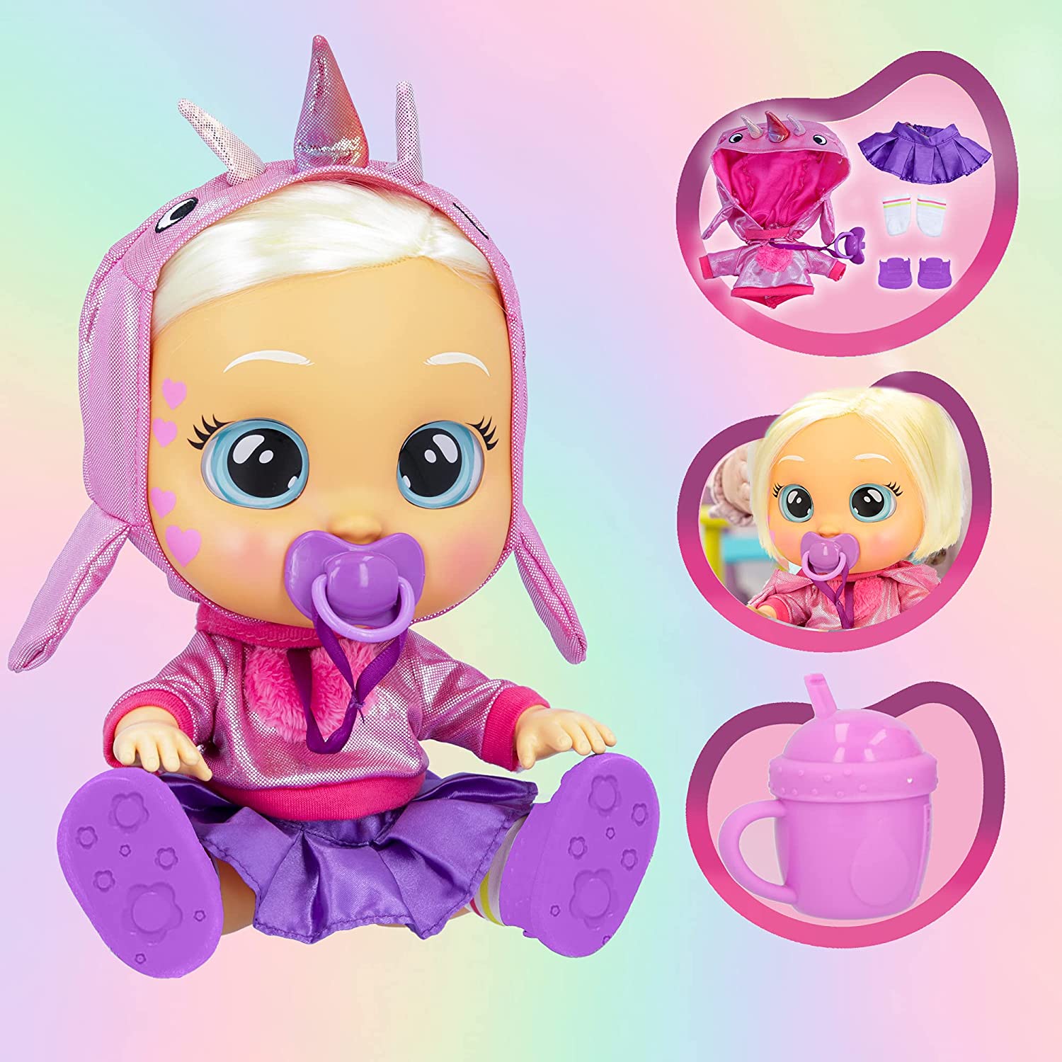 Кукла Плакса Пупс Край Беби Стелла Поцелуй меня Cry Babies Kiss Me Stella Deluxe Blushing Cheeks Feature (81901) - Зображення 3