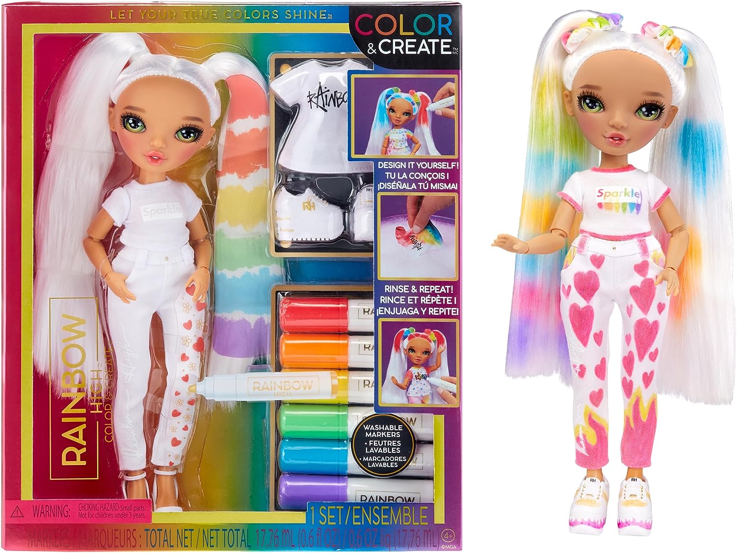 Кукла Rainbow High Color & Create Fashion DIY Doll with Green Eyes Рейнбоу Хай Раскрась и создай Куклу сам! (500407EUC)