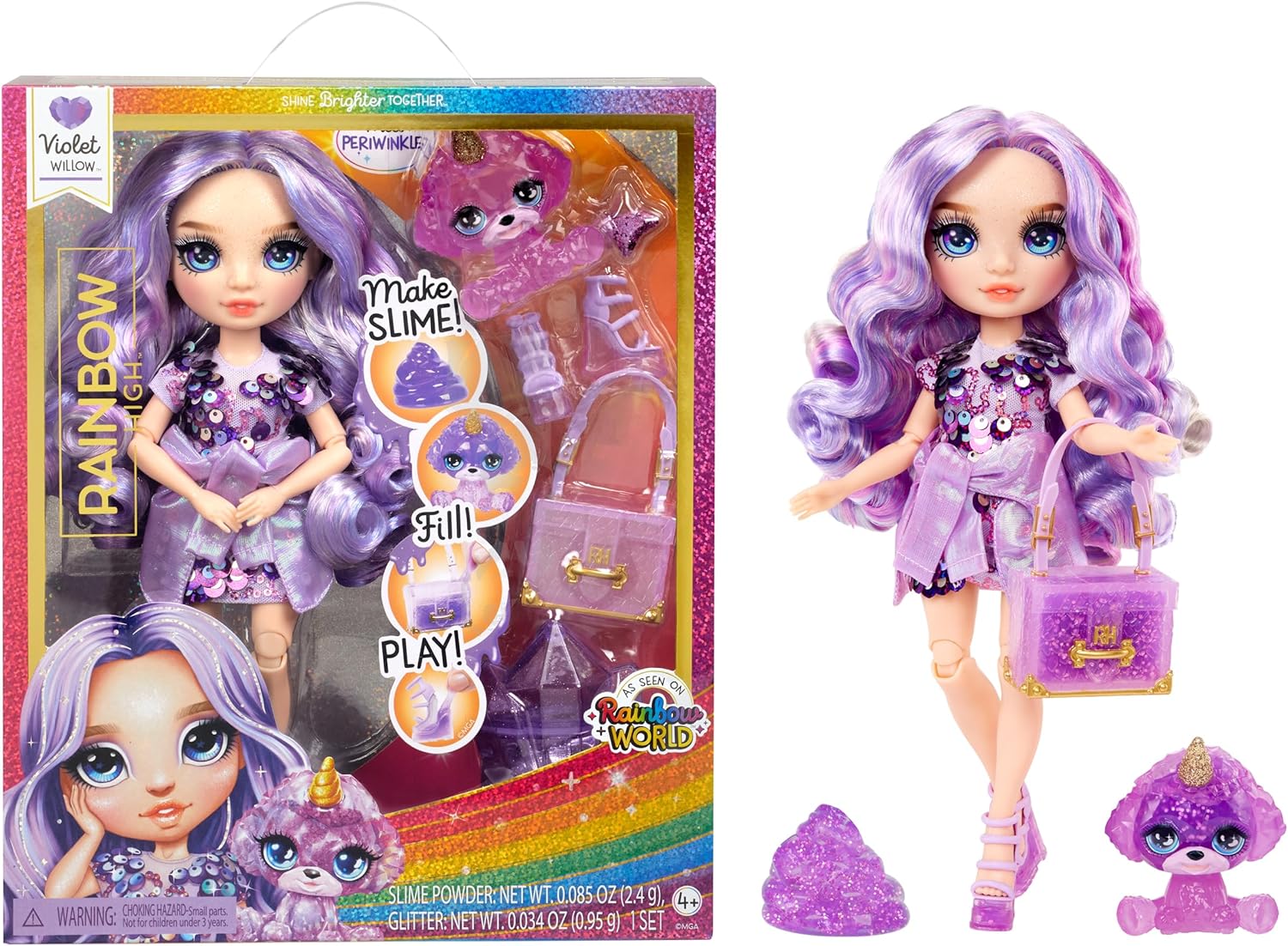 Кукла Rainbow High Jade Violet Purple with Slime Kit & Pet Рейнбоу Хай Виолетта Слайм (503422)