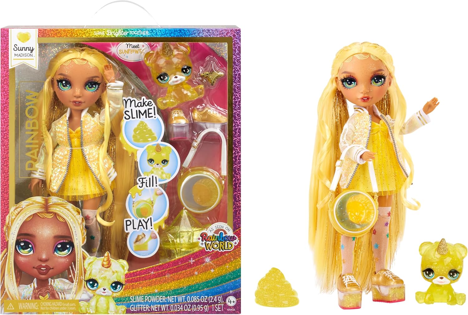 Лялька Rainbow High Sunny Yellow with Slime Санні Медісон зі слаймом (503231)