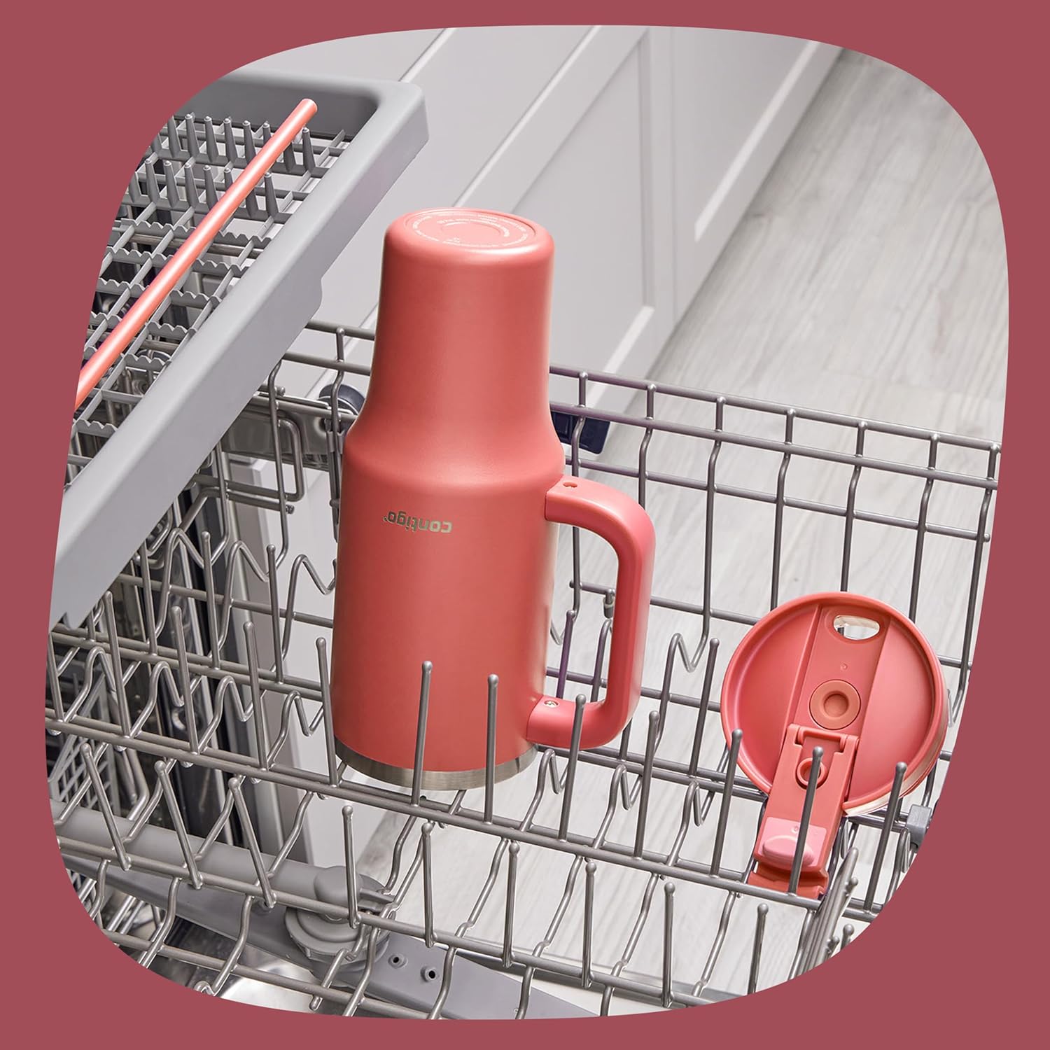 Термочашка з трубочкою Contigo Streeterville Tumbler Stainless Steel 1.18 л (40oz), Coral - Зображення 4