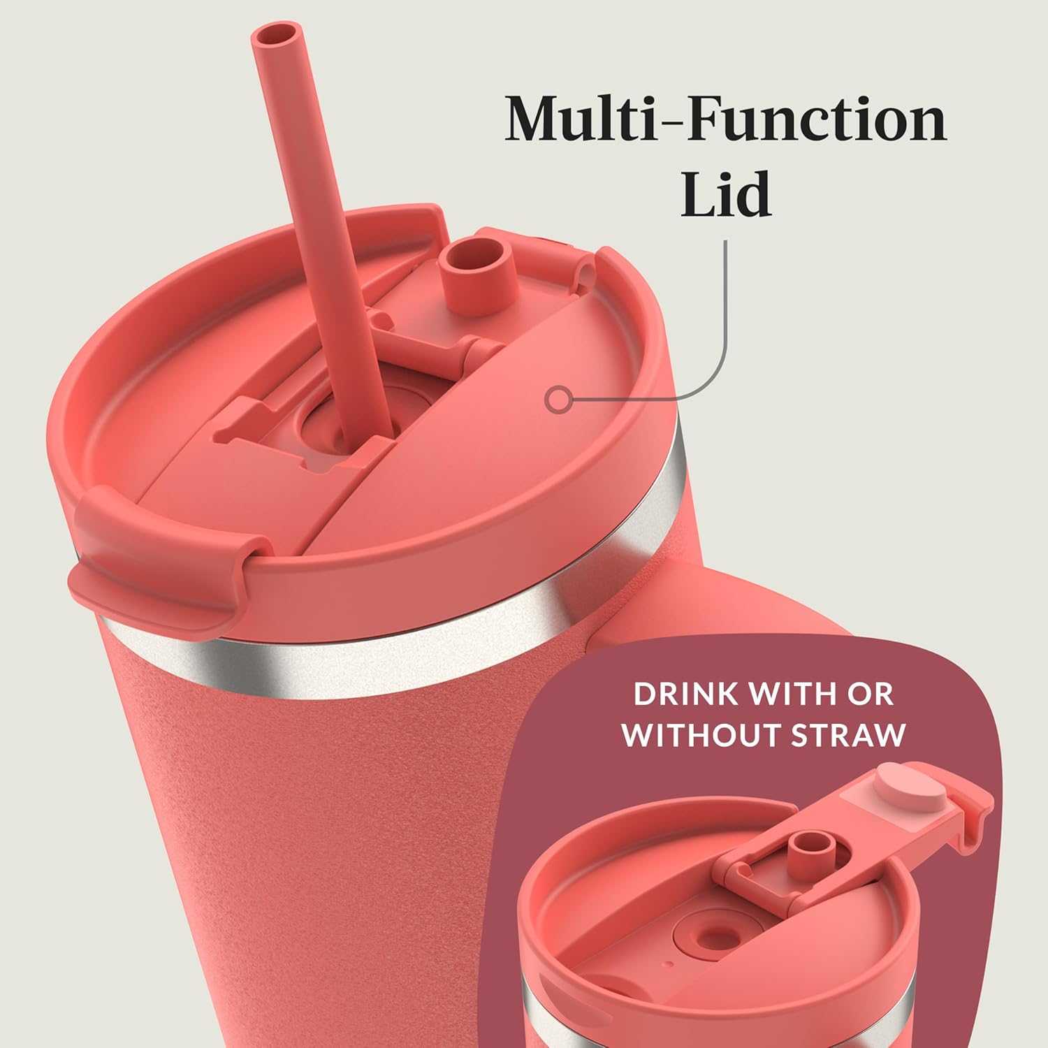 Термочашка з трубочкою Contigo Streeterville Tumbler Stainless Steel 1.18 л (40oz), Coral - Зображення 7