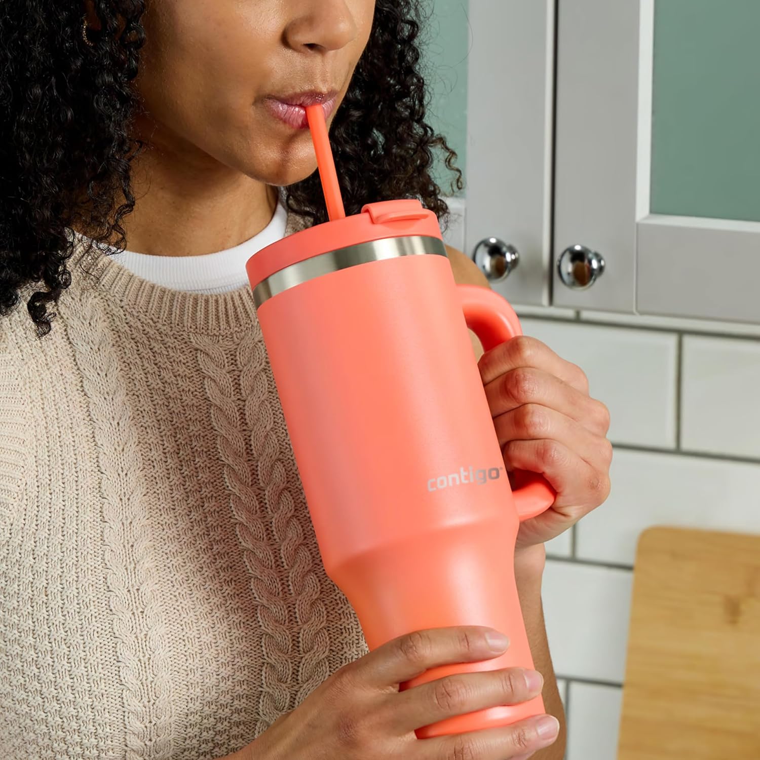 Термочашка з трубочкою Contigo Streeterville Tumbler Stainless Steel 1.18 л (40oz), Coral - Зображення 5