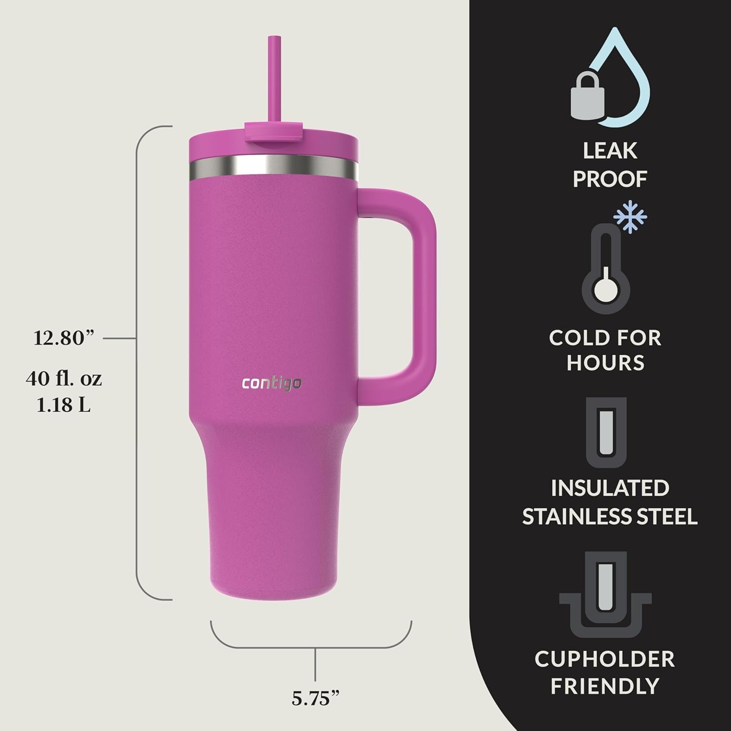 Термочашка з трубочкою Contigo Streeterville Tumbler Stainless Steel 1.18 л (40oz), Galactic 8 Термочашка з трубочкою Contigo Streeterville Tumbler Stainless Steel 1.18 л (40oz), Galactic - Зображення 8