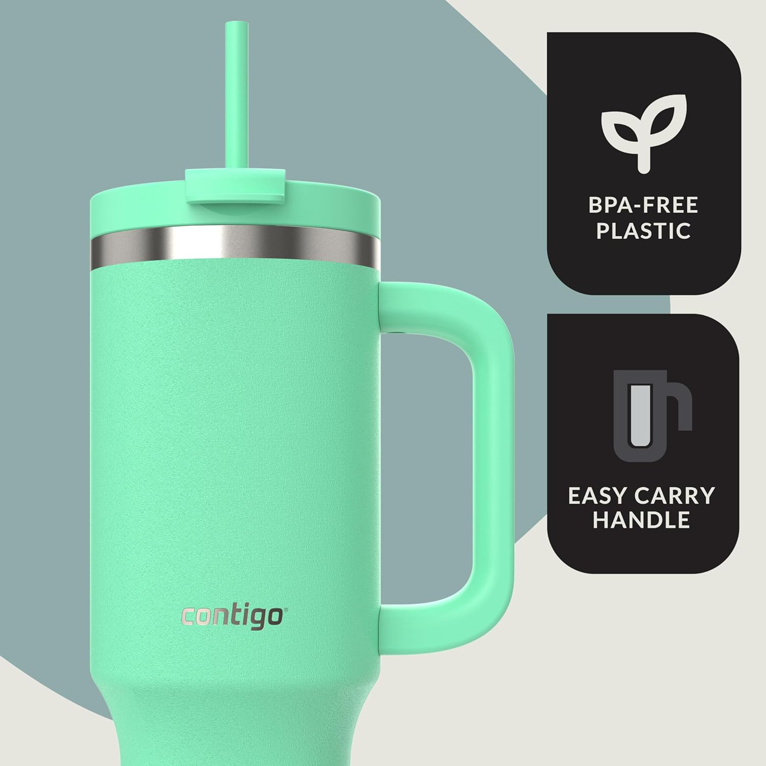 Термочашка із соломинкою Contigo Streeterville Tumbler Stainless Steel 1.18 л (40oz), Reef - Зображення 5