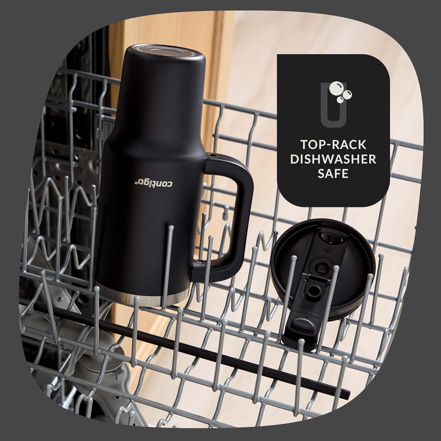 Термочашка із соломинкою Contigo Streeterville Tumbler Stainless Steel 0.887 л (30 oz), Licorice - Зображення 4