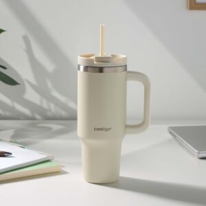 Термочашка з трубочкою Contigo Streeterville Tumbler Stainless Steel 0.887 л (30 oz), Oatmilk