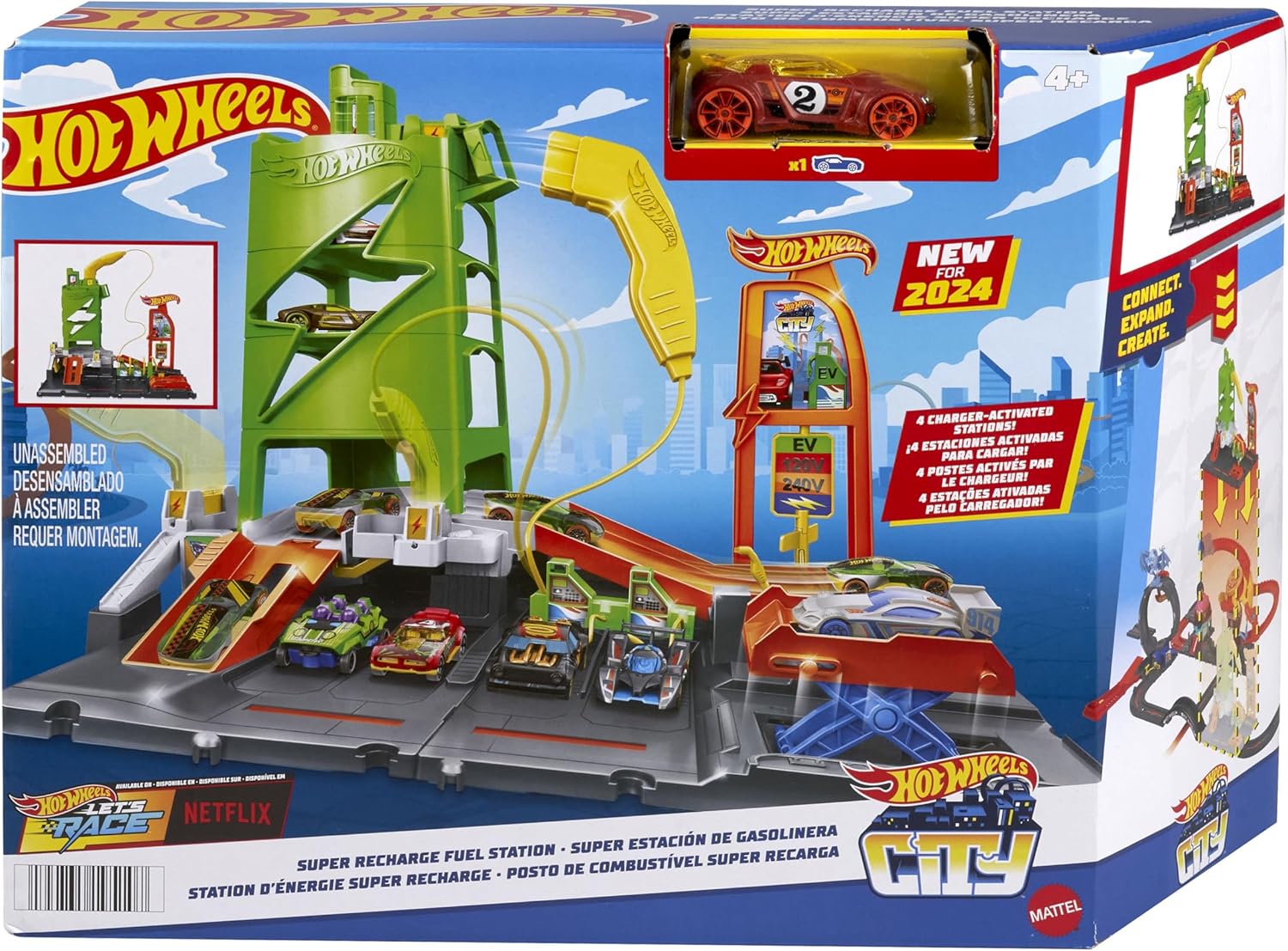 Трек Хот Вилс Заправочная станция для суперзарядки Hot Wheels City Super Recharge Fuel Station (HTN79) - Зображення 2