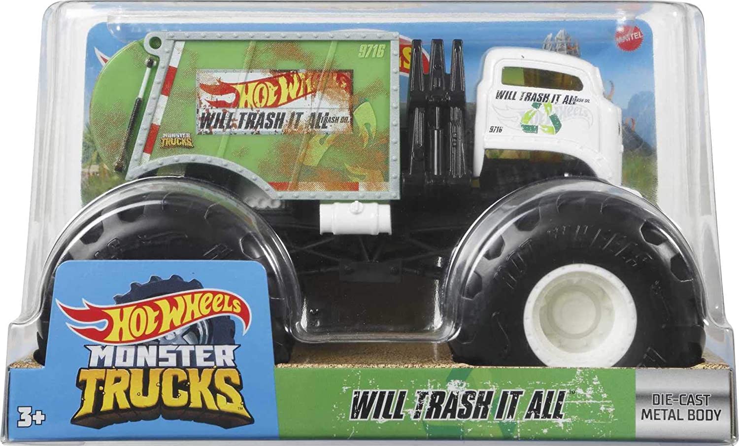 Машина Хот Вилс Внедорожник Мусоровоз Монстр Трак 1:24 Hot Wheels Monster Trucks Will Trask 5 Машина Хот Вилс Внедорожник Мусоровоз Монстр Трак 1:24 Hot Wheels Monster Trucks Will Trask - Зображення 5