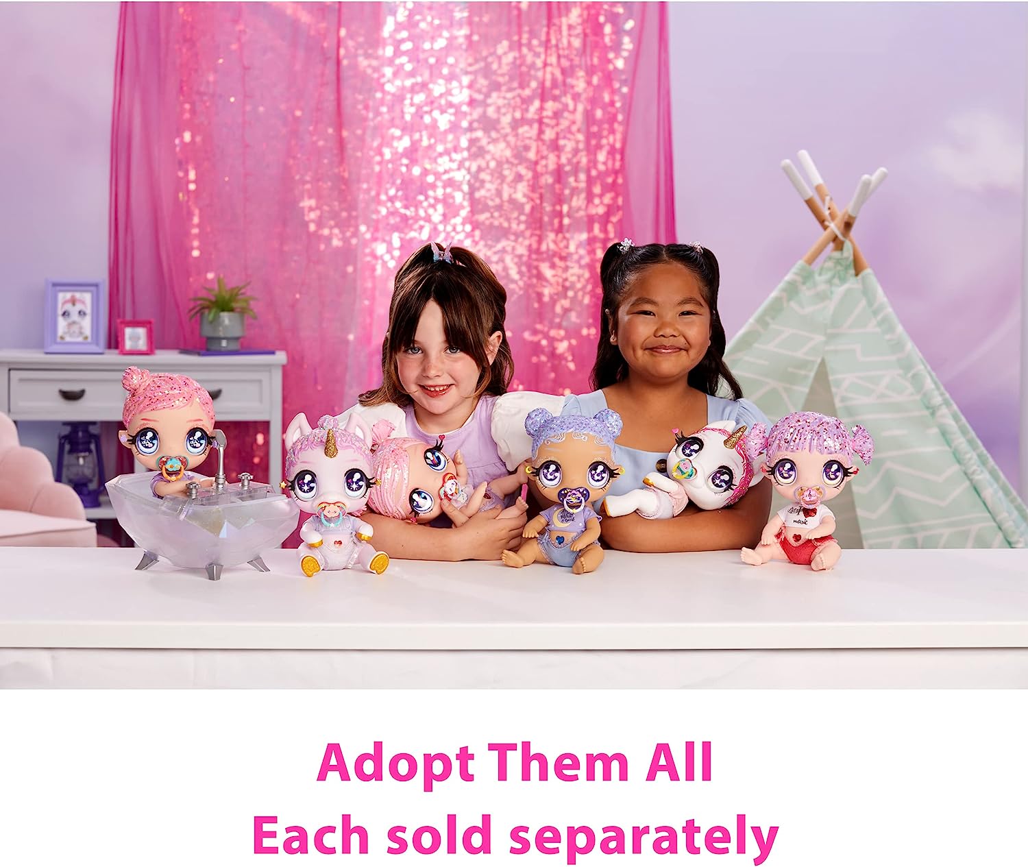 Кукла MGA Glitter Babyz Jewels Daydreamer Unicorn Baby Глиттер Бебис Единорог Розовый (581550) - Зображення 8